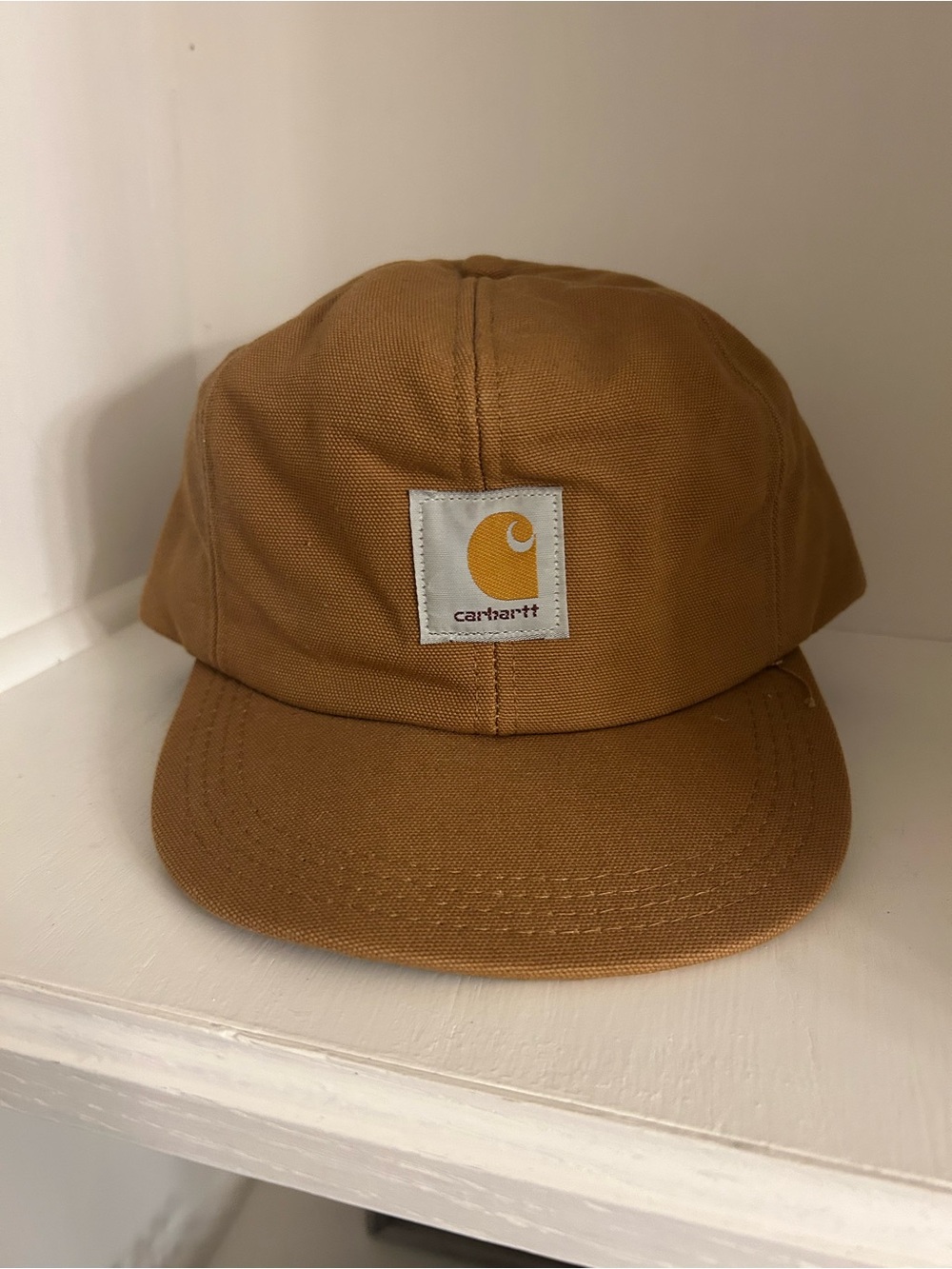 Vintage Carhartt Duck Canvas Cap Brown Tan Trucker Baseball Workwear Hat USA 90s